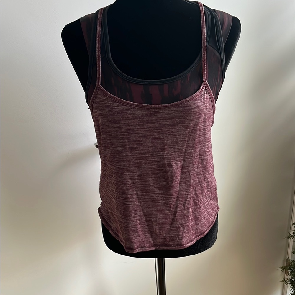 Lululemon Athletica Maroon Heathered Tank Top